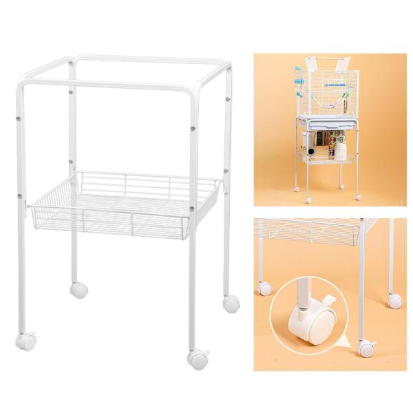 鳥かごスタンドコラムケージモバイルシェルフ鳥かごベース移動ブラケット収納付きモバイル鳥かごサポート棚を上げる