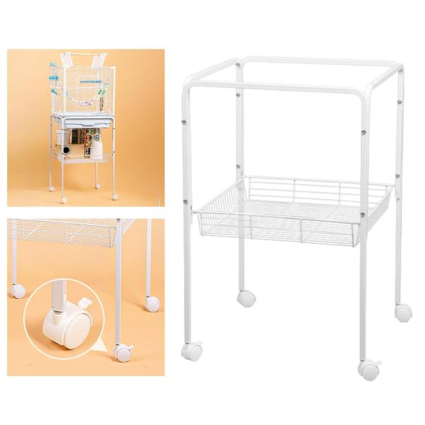 鳥かごスタンドコラムケージモバイルシェルフ鳥かごベース移動ブラケット収納付きモバイル鳥かごサポート棚を上げる