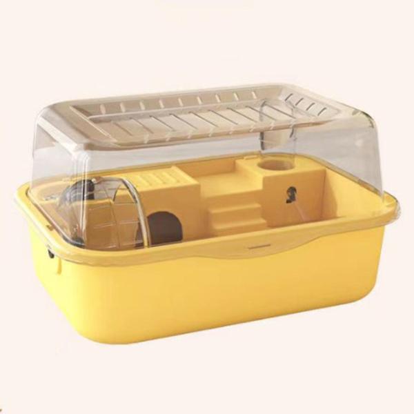 大型ハムスターケージ 開閉式トップ アクリルハムスター囲い マウス 小動物 黄色
