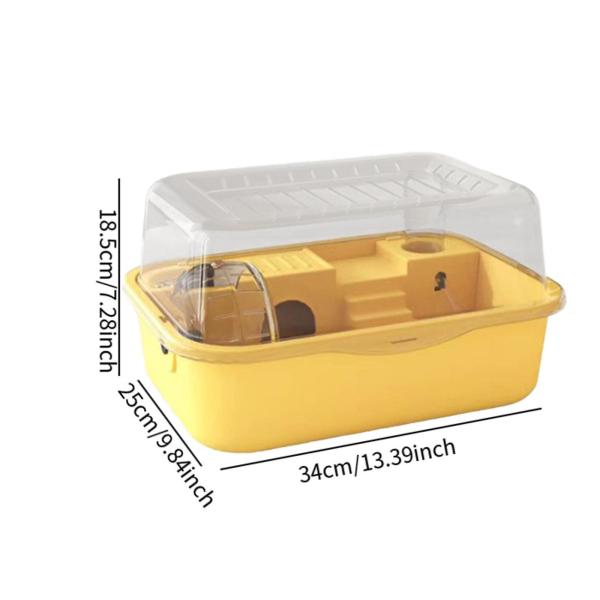 大型ハムスターケージ 開閉式トップ アクリルハムスター囲い マウス 小動物 黄色