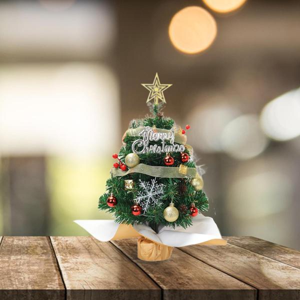 卓上ミニクリスマスツリー ミニチュアクリスマスツリー オフィス 屋内 家庭用 45cm グリーン