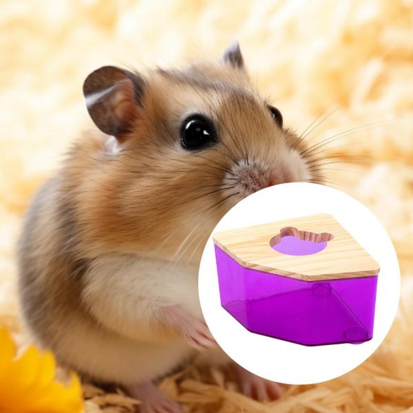 ハムスター砂浴び箱 木製蓋付き ドワーフハムスター小動物用 スナネズミ 