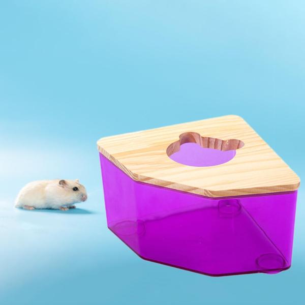 ハムスター砂浴び箱 木製蓋付き ドワーフハムスター小動物用 スナネズミ 