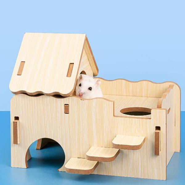 ハムスターハウス 遊び場プラットフォーム 小型ハムスター チンチラ 小動物用 L