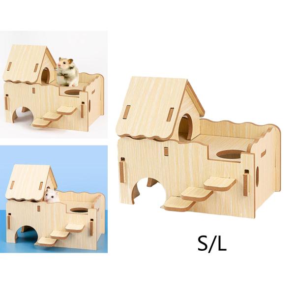 ハムスターハウス 遊び場プラットフォーム 小型ハムスター チンチラ 小動物用 L