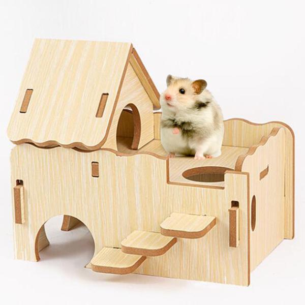 ハムスターハウス 遊び場プラットフォーム 小型ハムスター チンチラ 小動物用 L
