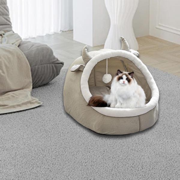 屋内用猫用ベッド 洞窟 半密閉型 屋内用 小型犬用 子犬 子猫用 ペットベッド MA