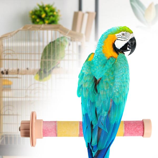 オウムの止まり木スタンド おもちゃ 噛みつき 鳥かご  オカメインコ インコ ラブバード ピンク フィクサー