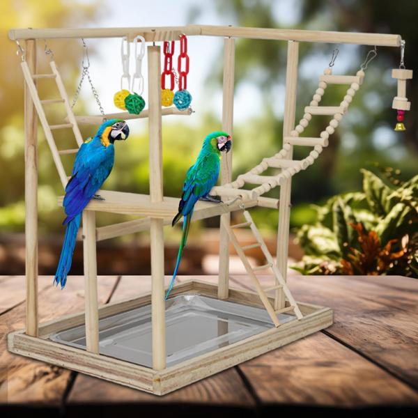 木製 鳥遊び場 鳥 オウム おもちゃ 立つ ベビーサークル 登り 噛める
