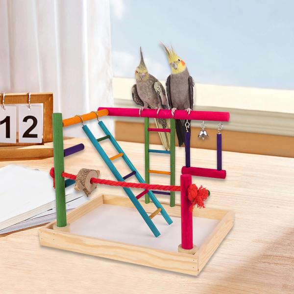 オウム 鳥遊び場 木製 止まり木スタンド ベビーサークル ラダー オウム プレイスタンド インコ オウム セキセイインコ フィンチ用 鳥遊びスタンド