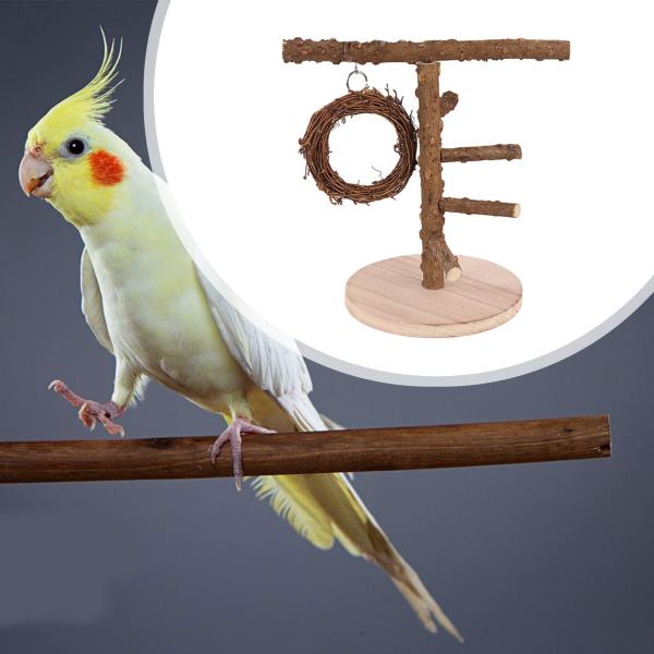 木製鳥遊び場 オウム止まり木スタンド 木製ケージトップ 木製ツリー止まり木 マルチブランチ止まり木ジム フィンチ用木製止まり木