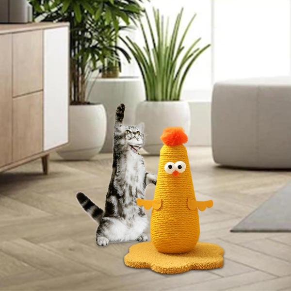 猫用爪とぎポスト 猫用登り木 子猫用 小型猫トレーニング用 イエロー S