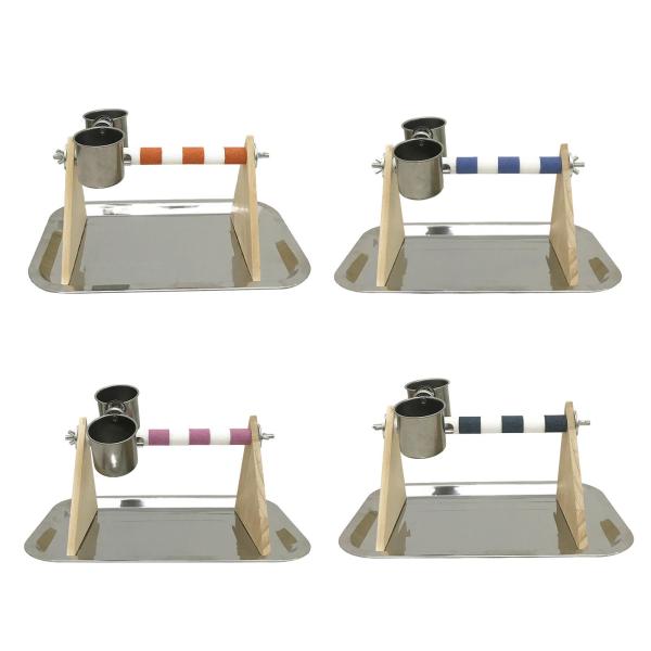 鳥 オウム プレイスタンド ウォーターボウル オウム プレイスタンド コンゴウインコ セキセイインコ用 ホワイト オレンジ