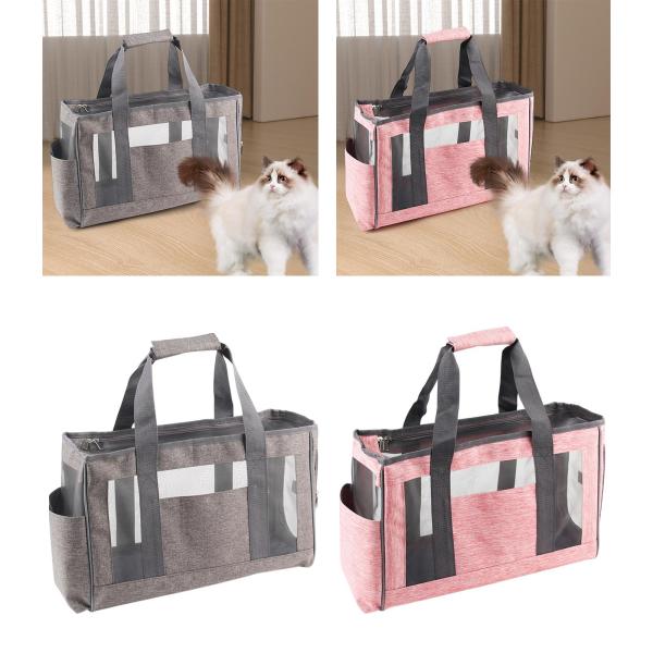 キャットキャリア アウトドア キャンプ 小動物用 丈夫で快適なペットキャリア グレー
