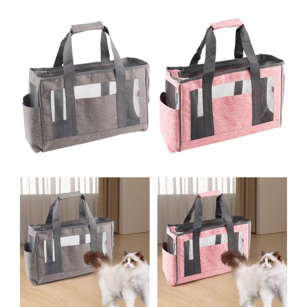 キャットキャリア アウトドア キャンプ 小動物用 丈夫で快適なペットキャリア グレー