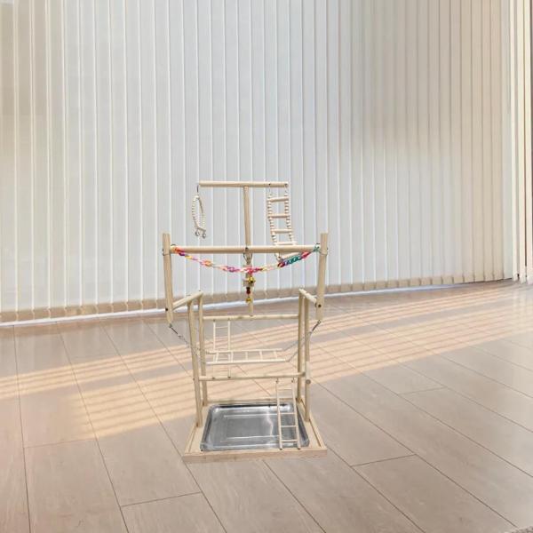 オウムの鳥の遊び場 オウムのプレイスタンド 小型インコ用 オウムのプレイスタンド コヌアラブバード 18.9x13.19x37.2インチ