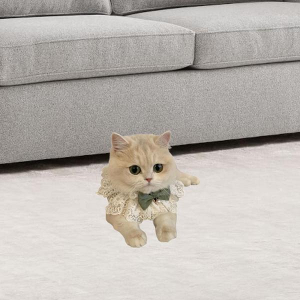 猫用レースよだれかけ首輪 ペット用首輪 手作りギフト 調節可能なペット用品 猫用ネッカチーフ 子猫用 ペット猫用