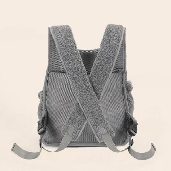 ペットキャリア バックパック トラベルバッグ ポータブル 調節可能 通気性 犬用チェストバッグ グレー