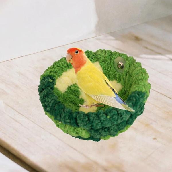暖かい鳥の巣かわいいセルフ暖かいオウムケージの巣のためのブルーバードラブバードグリーン