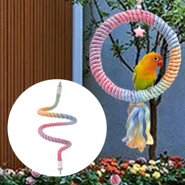 バードロープパーチ綿オウムクライミングロープオカメインコセキセイインコスタイルB