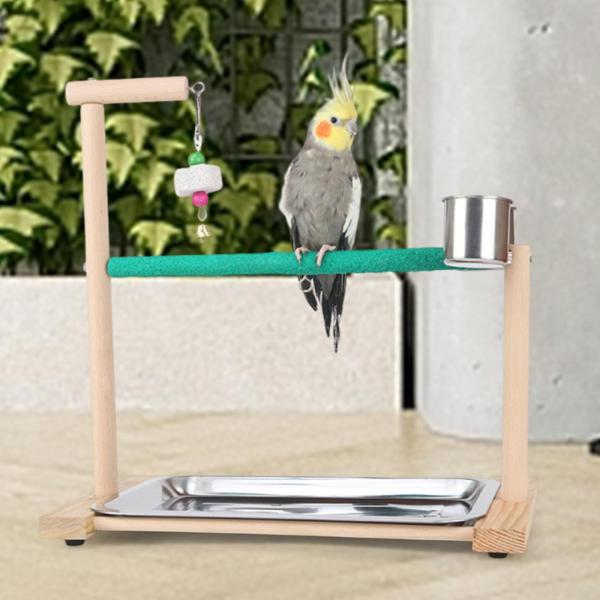 オウムの遊び場の鳥かの戯曲は取り外し可能なトレイ木製遊びのスタンド鳥のチューズおもちゃのおもちゃを履くためのラブバードのパラキート