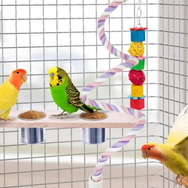 コットン製 曲げられるロープ ラブバード用 レギュラーから大型の鳥用 オカメインコ 60cm