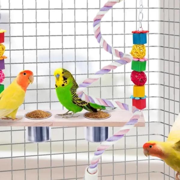 コットン製 曲げられるロープ ラブバード用 レギュラーから大型の鳥用 オカメインコ 80cm