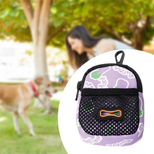 ペット用おやつポーチ 犬のトレーニング用ウエストバッグ 旅行用リーシュ 犬のトレーニング ウォーキング用 パープル