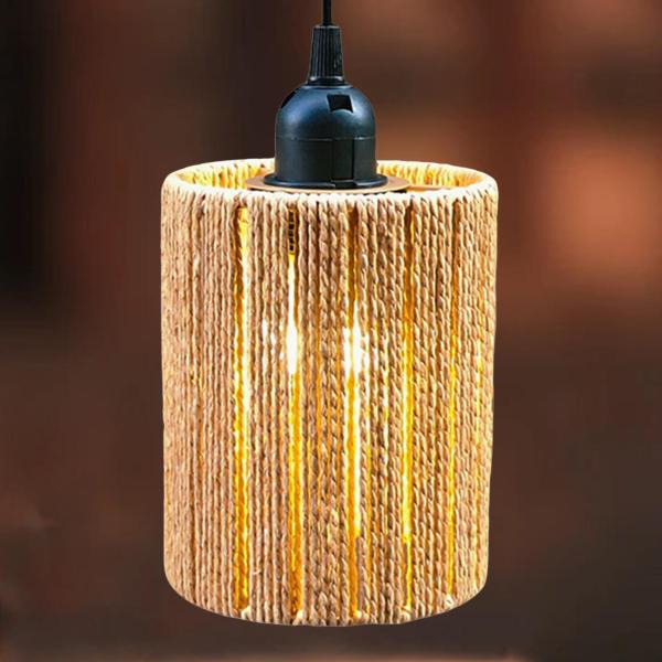 ペーパーロープランプシェードペンダントランプシェード自由hohhoho吊りランプカバーリビングルーム用手織りランプシェード屋外農家の装飾