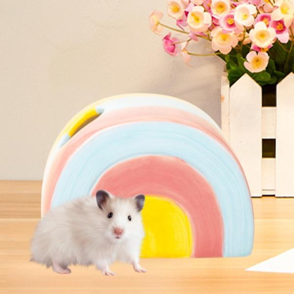 セラミックハムスターハウス 装飾ハムスターハウス スナネズミ ハリネズミ ネズミ用ベッド 13.5cmx8.5cmx9.5cm