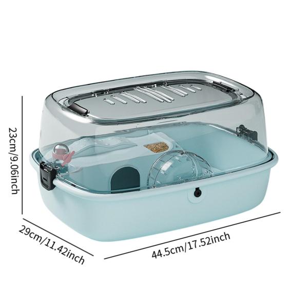 ハムスターケージ 透明 ポータブル ハムスター 生息地 モルモット ウサギ マウス用 ブルー