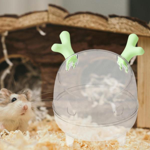 ハムスター 砂浴び容器 透明トイレ マウス 小動物 スナネズミ グリーン