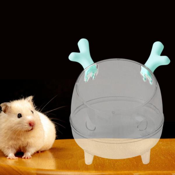 ハムスター 砂浴び容器 透明トイレ マウス 小動物用 スナネズミ ブルー