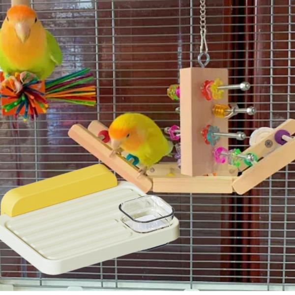 バードパーチスタンドケージアクセサリー、遊び場、プラットフォーム、オウムパロットスタンドチンチラのおもちゃをconureするブッジーラブバードオウム