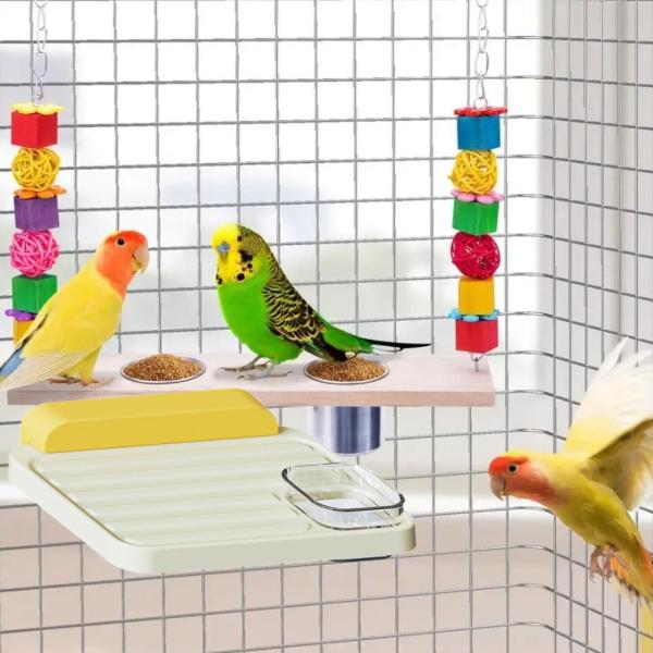 バードパーチスタンドケージアクセサリー、遊び場、プラットフォーム、オウムパロットスタンドチンチラのおもちゃをconureするブッジーラブバードオウム