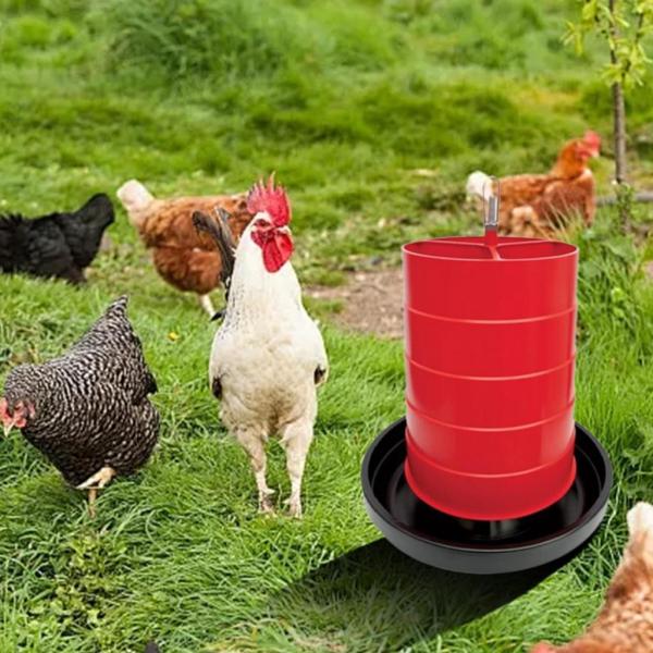鶏肉給水鶏フィーダーハンドルデザインポータブルウォーターコンテナイージームーブメントマルチ機能屋外用のチックフィーダー