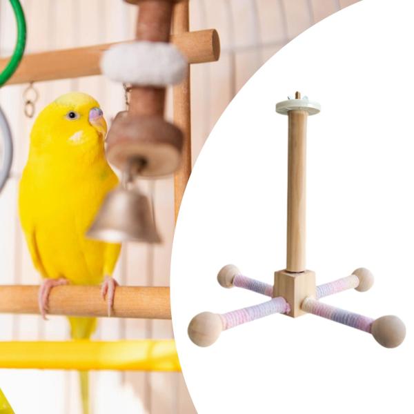 鳥の回転止まりの止まりのおもちゃ木輪のオウムオウムトイの登山用品遊びを回転させる木製の鳥のおもちゃのために愛の鳥