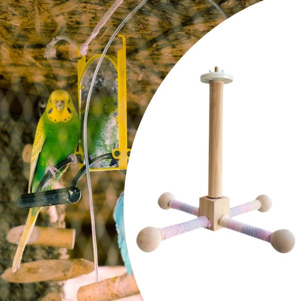 鳥の回転止まりの止まりのおもちゃ木輪のオウムオウムトイの登山用品遊びを回転させる木製の鳥のおもちゃのために愛の鳥