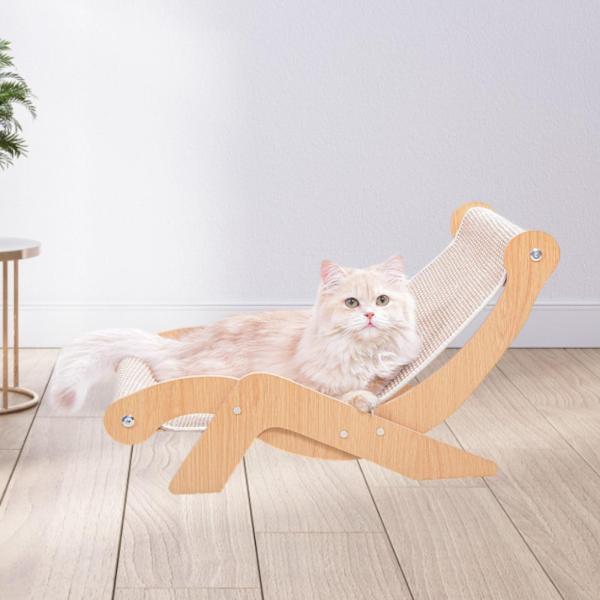 2 in 1 猫用サイザル麻スクラッチャー＆リクライニングチェア 快適で再利用可能 多機能 サイズS