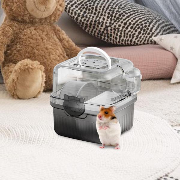 ハムスターケージ キャリーボックス ウォーターボトル付き 小動物用 ジャービル フェレット ホワイト