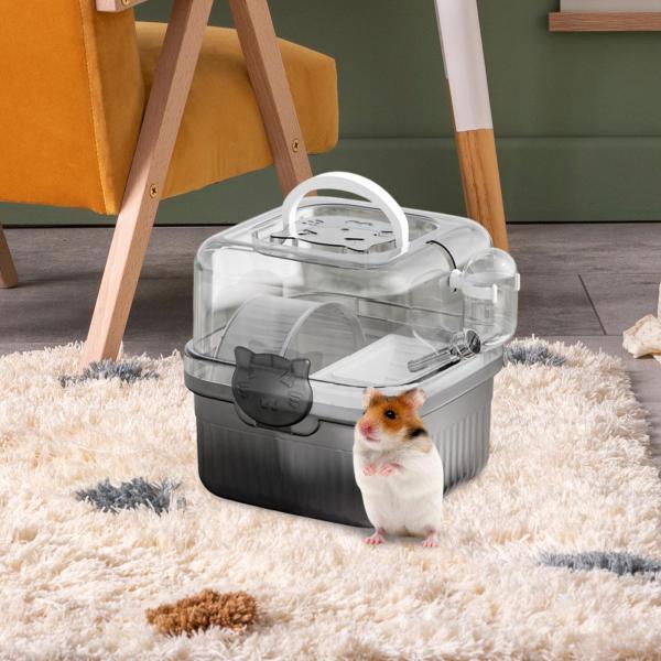 ハムスターケージ キャリーボックス ウォーターボトル付き 小動物用 ジャービル フェレット ホワイト