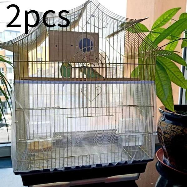 2ピースユニバーサルバードケージメッシュカバー伸縮性オウムセキセイインコオウムS
