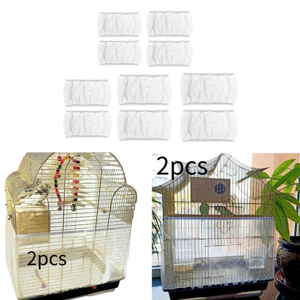 2ピースユニバーサルバードケージメッシュカバー伸縮性オウムセキセイインコオウムS