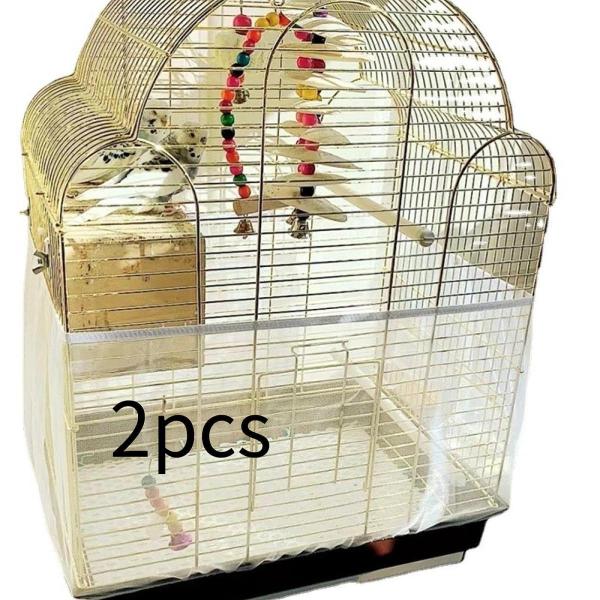 2ピースユニバーサルバードケージメッシュカバー伸縮性オウムセキセイインコオウムS