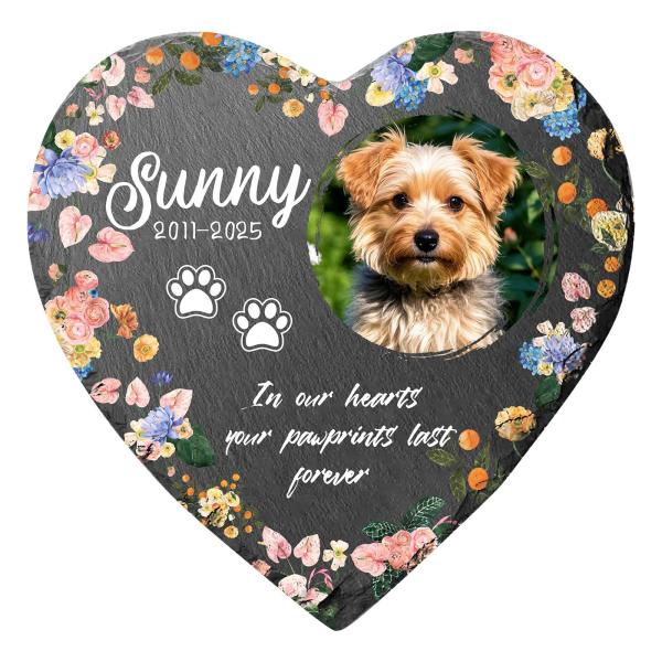 メモリアルガーデンストーン墓地装飾メモリアルギフト6インチ犬用墓石ハートスタイルE