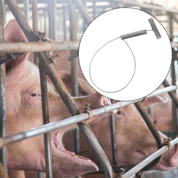 豚捕獲ポール コンパクトワイヤーロープ 携帯用捕獲ツール 牛 犬用 シルバー