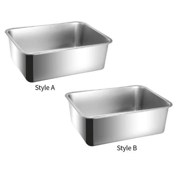 猫用トイレボックス ステンレススチール ペット用品 ベッドパン 大型 子猫用 トイレ 高さ10cm