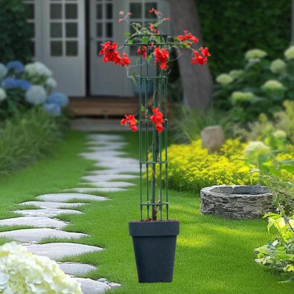 ガーデンオベリスクトレリス 防錆性 鉢植え植物サポート 花つる用 110cm 傘1本