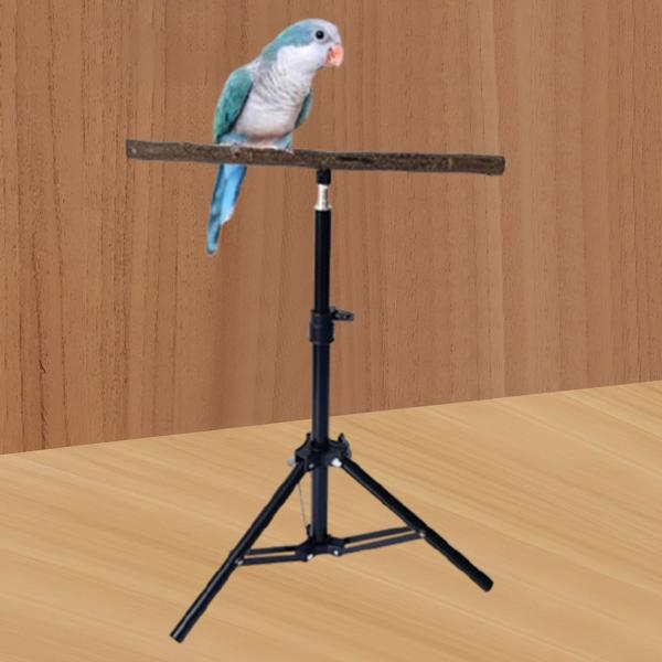 木製 オウム  ペット用品 ケージアクセサリー 運動玩具 鳥スタンド 伸縮式高さ三脚 コンゴウインコ カナリア用 休憩