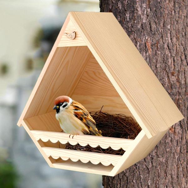 バードハウス 装飾的な屋外バードボックス 屋外裏庭バルコニースタイル B